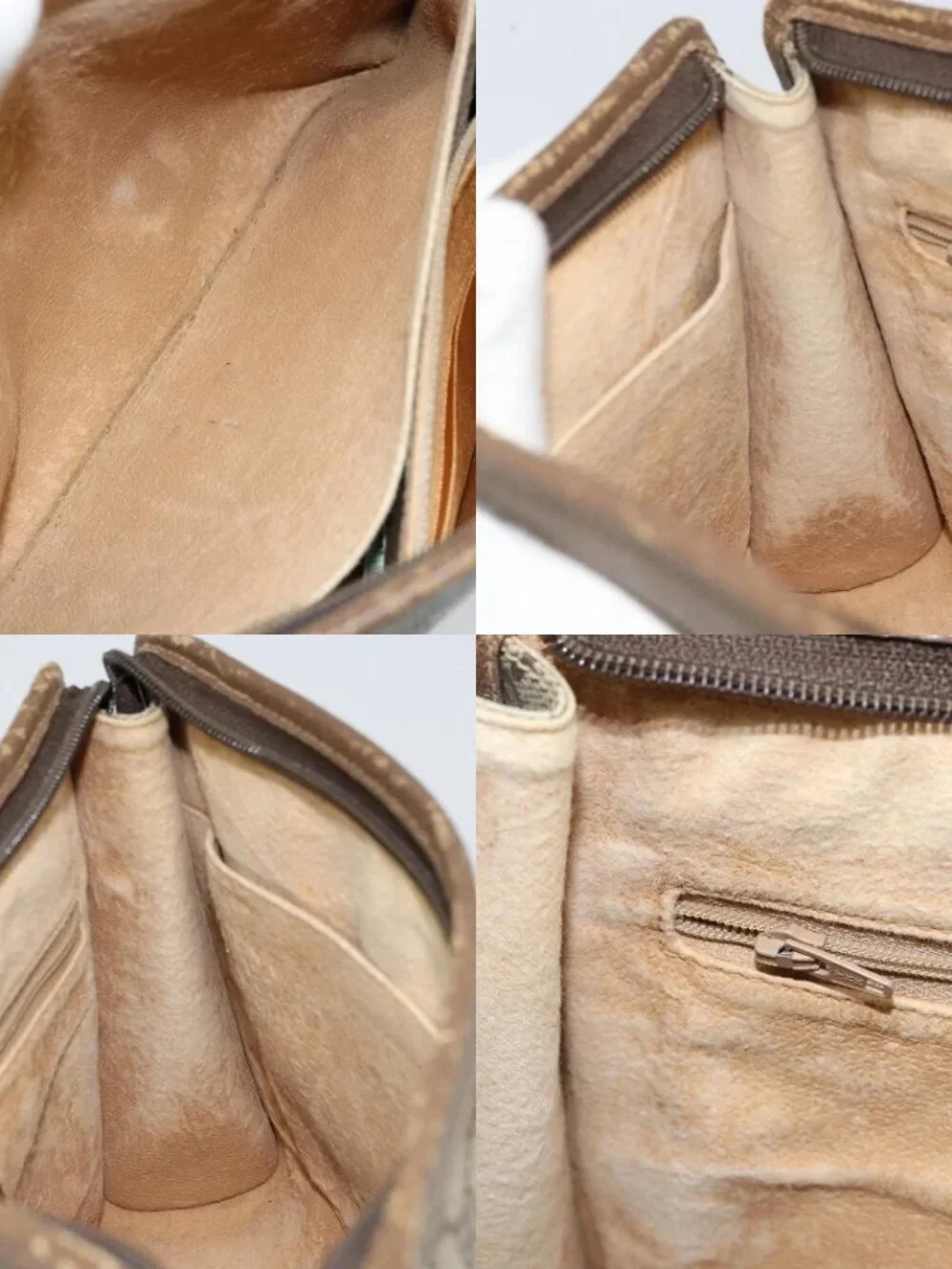 GUCCI GG Supreme Clutch Bag PVC Beige Gold 97 01 038 Auth 173939